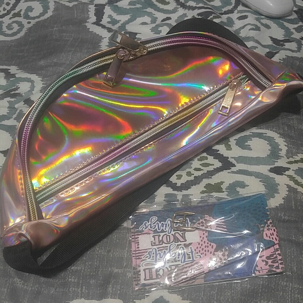 fanny pack Rose gold holographic colors